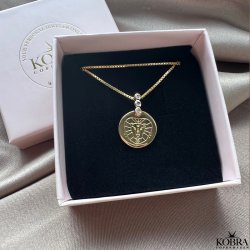 "Sunday" guld halskęde med sten inklusiv gravering