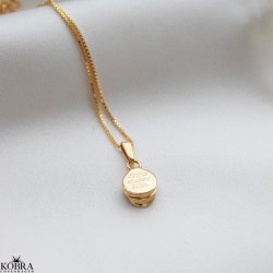 Studenterhue / studentersmykke guld halsk�de med personlig gravering