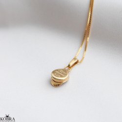 Studenterhue / studentersmykke guld halsk�de med personlig gravering