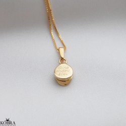 Studenterhue / studentersmykke guld halsk�de med personlig gravering