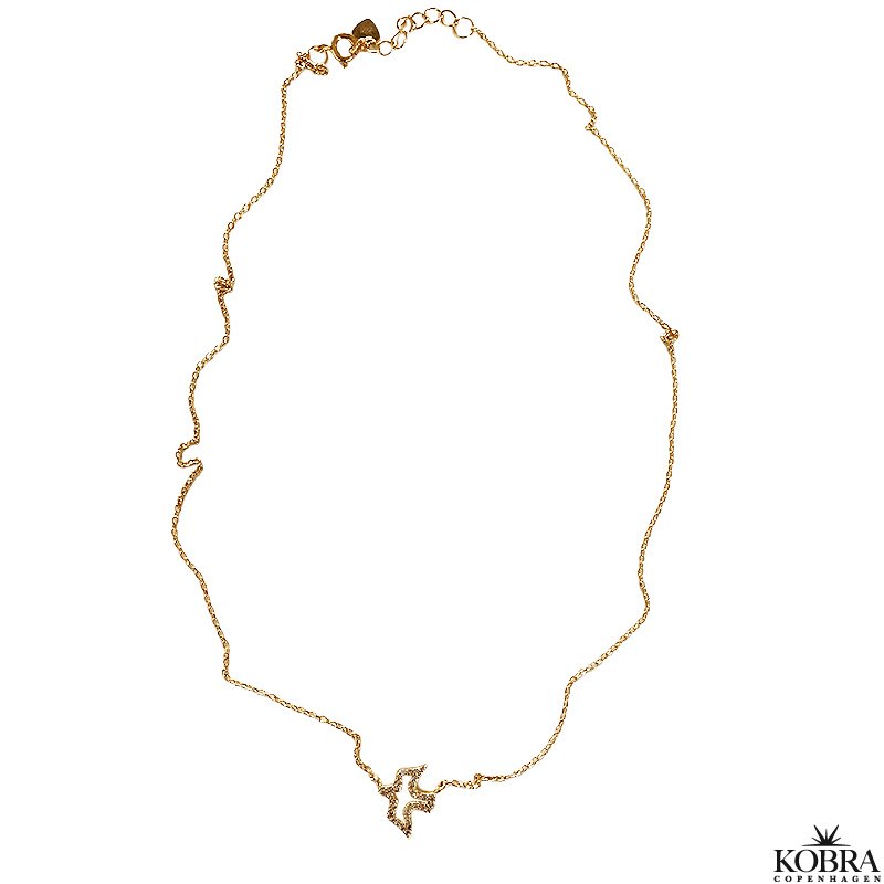 "Falcon" guld halskde med lille Svale