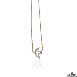 "Falcon" guld halskde med lille Svale