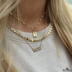 "Roxy" square gold necklace with stones