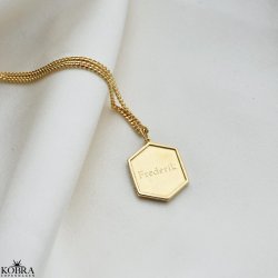 "Hero" guld halskde til mnd inklusiv personlig gravering