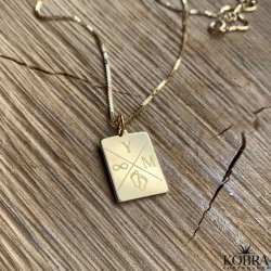 "Reign" 18 karat forgyldt halskde med gravering og venezia kde