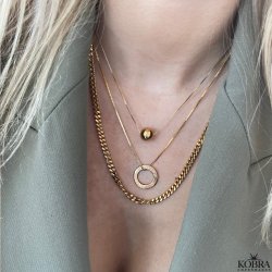 "Ghita" gold necklace with gold ball