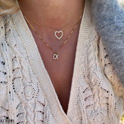  "Dear" beautiful gold necklace with heart