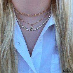 "Kenya" 18 karat forgyldt kde halskde / choker