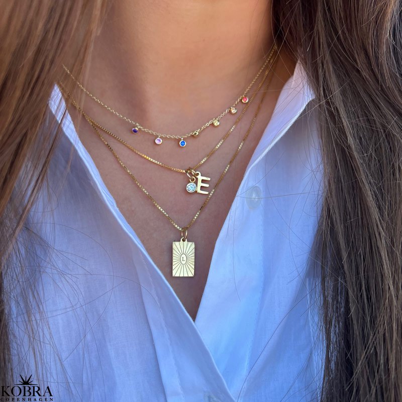 "Soho" Bogstav halskde hndlavet  18k forgyldt