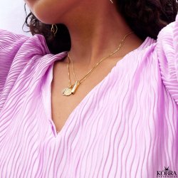 "Paisley" guld halskde med din gravering