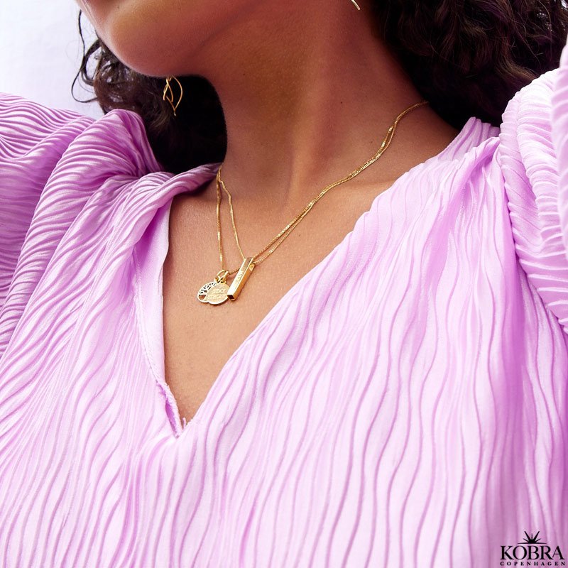 "Paisley" guld halskde med din gravering