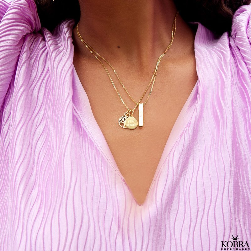 "Blaze" 18 carat gold plated necklace with Tree of Life