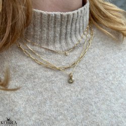 "Chloe" 18 karat forgyldt bogstav / navne halskde med 1 bogstav