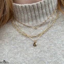 "Chloe" 18 karat forgyldt bogstav / navne halskde med 1 bogstav