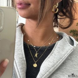 "Amalfi" guldhalskde  rundt vedhng i 18k forgyldt slv