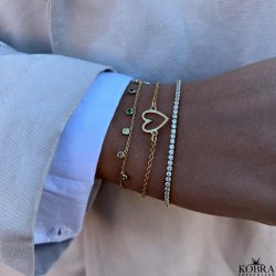  "Love" golden bracelet with heart