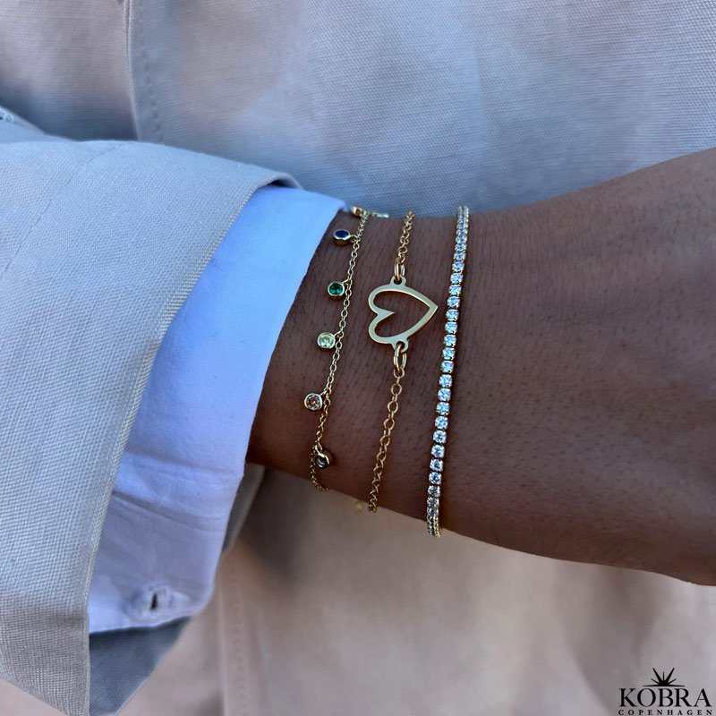  "Love" golden bracelet with heart