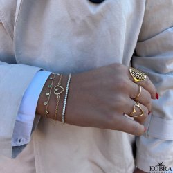  "Love" golden bracelet with heart