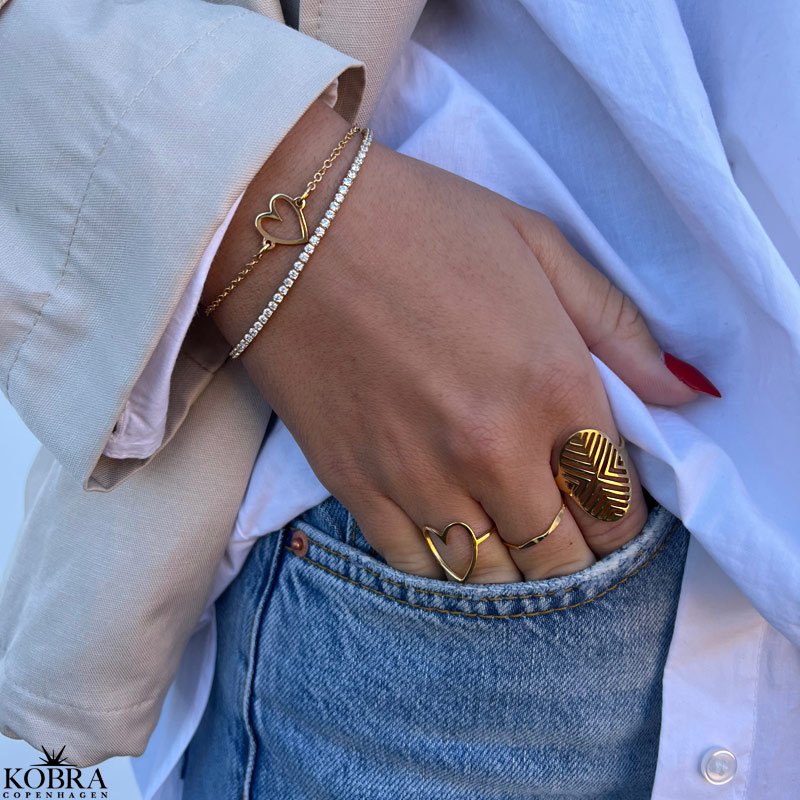  "Love" golden bracelet with heart