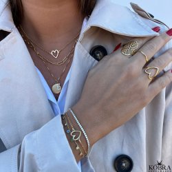 "Nikoline" 18 karat forgyldt ring med facetter