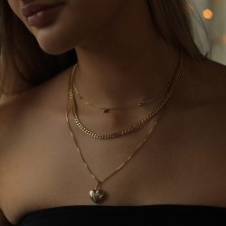 "Liva" 18 karat forgyldt smuk hjerte halskęde inklusiv gravering
