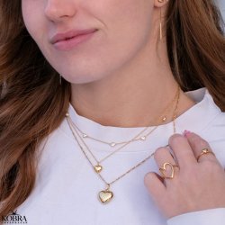 "Liva" enkel guld ring med lille hjerte