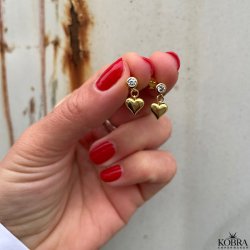 "Desire" guld hjerte reringe med hvide sten