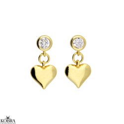 "Desire" guld hjerte reringe med hvide sten