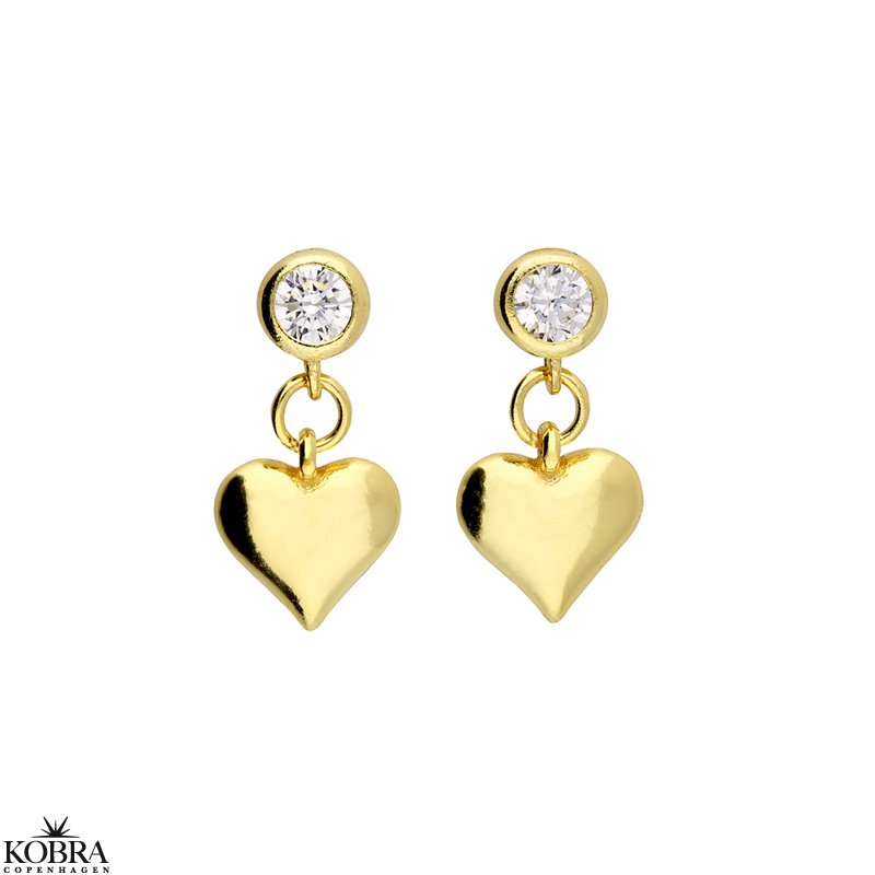 "Desire" guld hjerte reringe med hvide sten