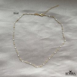 "Alba" ball necklace with colored enamel balls in gilt