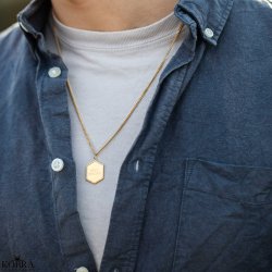 "Hero" guld halskde til mnd inklusiv personlig gravering