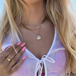 "Lucy" enkel guld ring med blgrn eller lilla sten