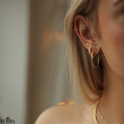 "Maisy" 18 karat forgyldte diamanteret hoops (30mm.)
