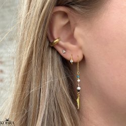 "Little heart" 18 karat forgyldte hjerte reringe med hvide sten