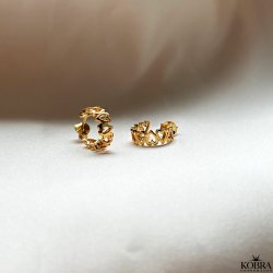 "Love" gold earrings / creoles with gold hearts