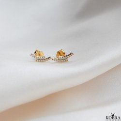 "Stormy" guld reringe med hvide zirkonia sten