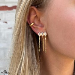 "Levine" sandblst guld earcuff