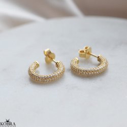 Sparkling - guld reringe med hvide sten