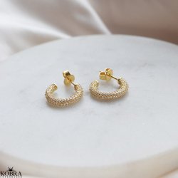 Sparkling - guld reringe med hvide sten