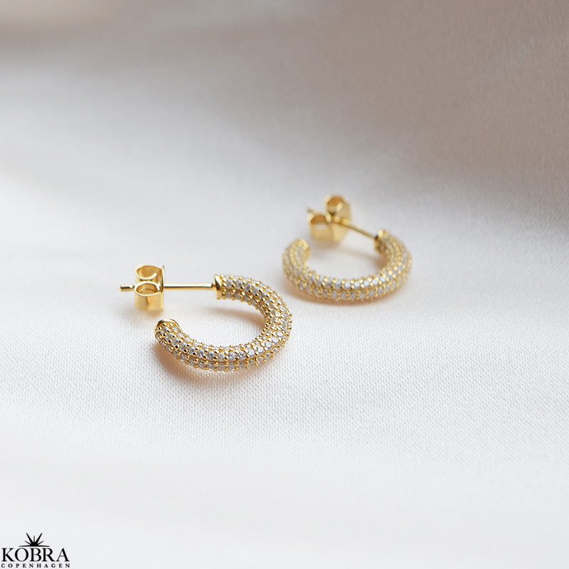 Sparkling - guld reringe med hvide sten