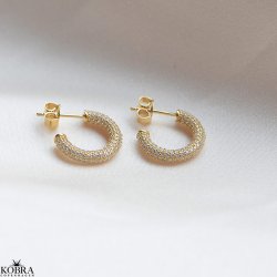 Sparkling - guld reringe med hvide sten