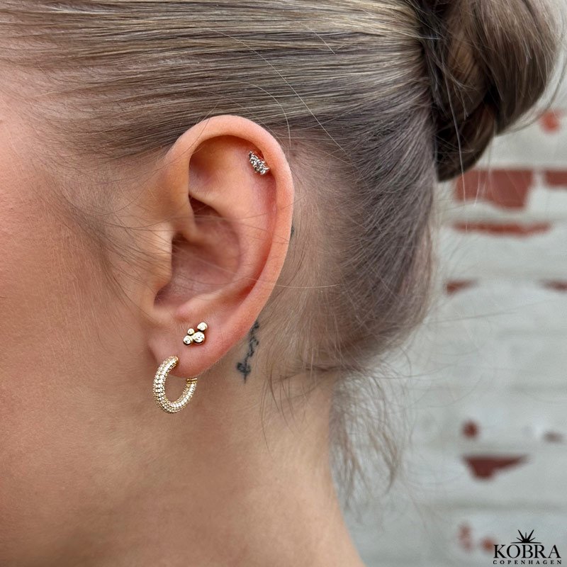 Sparkling - guld reringe med hvide sten