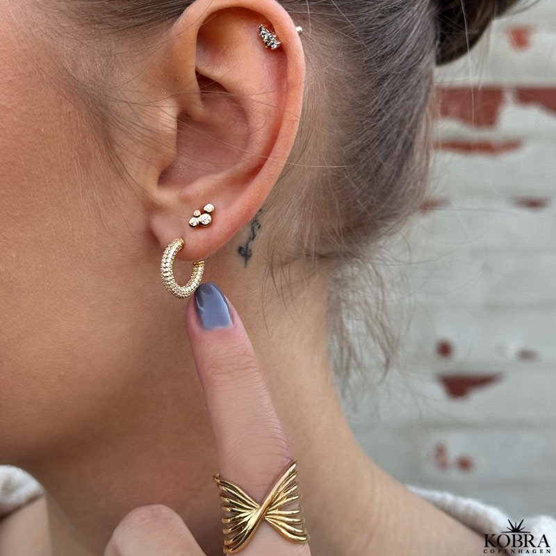 Sparkling - guld reringe med hvide sten