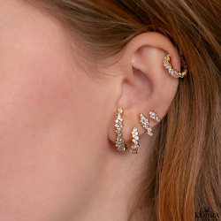 "Mikami" gold earcuff with stones and unique design
