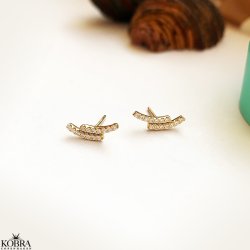 "Stormy" guld reringe med hvide zirkonia sten