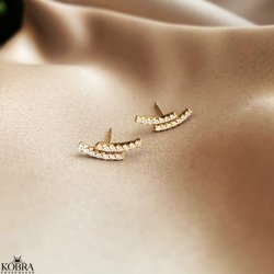 "Stormy" guld reringe med hvide zirkonia sten