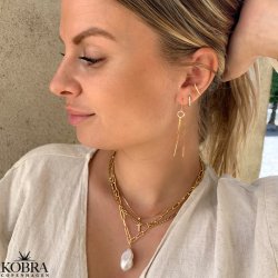 "Kansas" 18 carat gold plated necklace with freshwater pearl