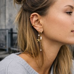 "Eliana" earcuff med kugledesign i 18k forgyldt s�lv