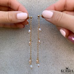 "Wilma" håndlavet guld perle øreringe