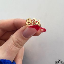"Soho" handmade YOUR number ring in gold